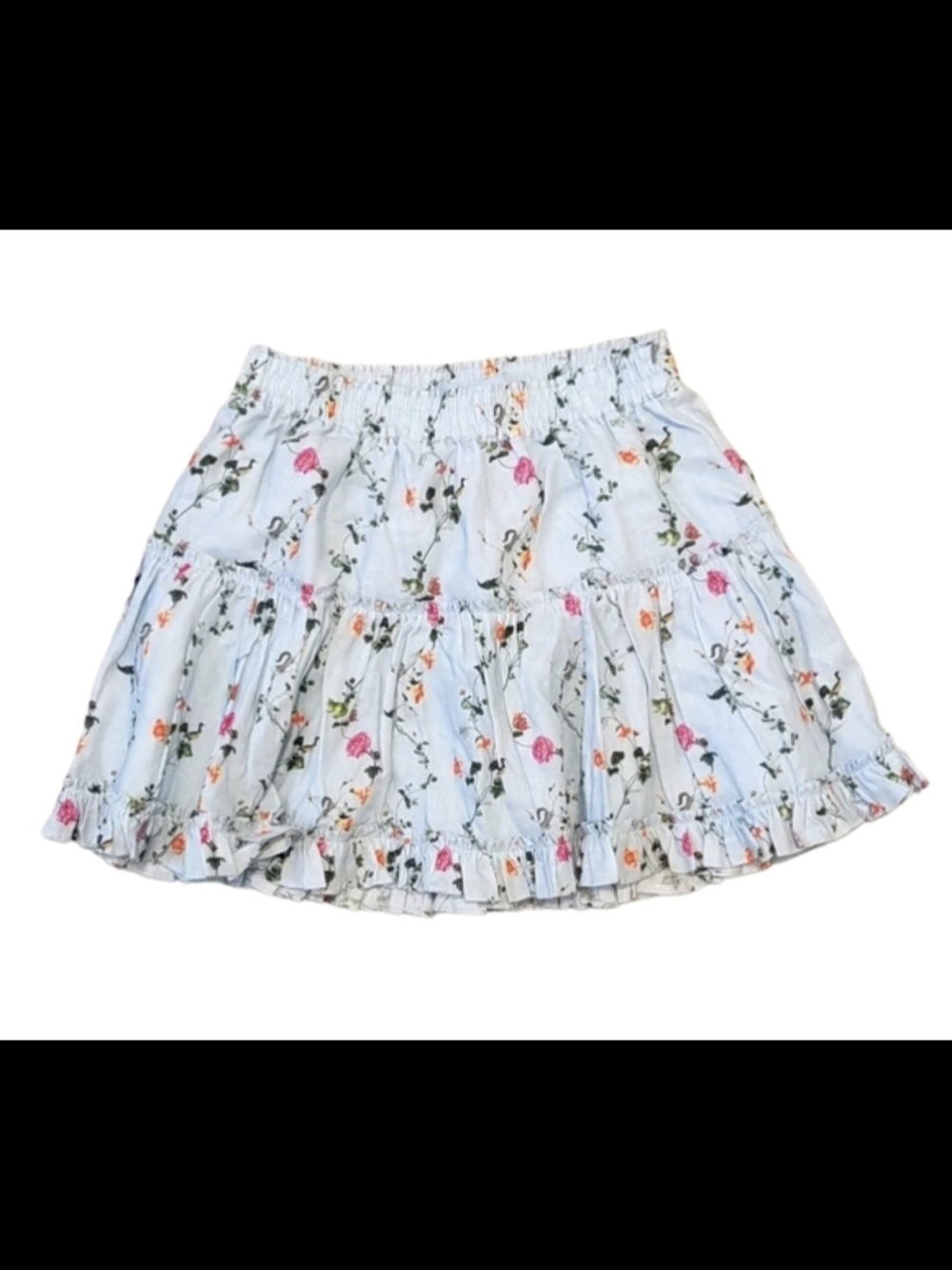 Hill House Light Blue Floral Tiered Skirt